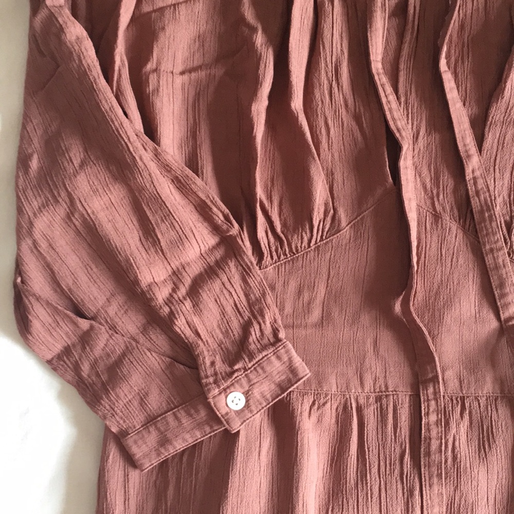 Lemaire x Uniqlo Viscose Bow Tie 3/4 Sleeve Dress - Picture 8 of 10